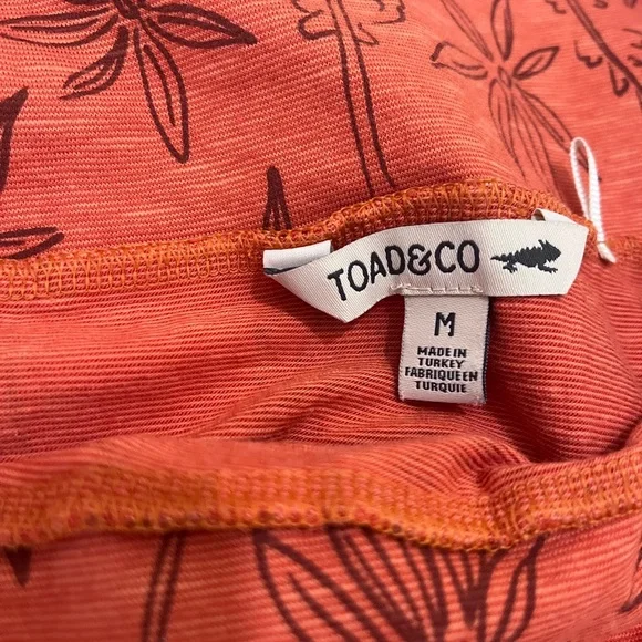 Toad&Co Orange Floral A-Line Skirt - Picture 4 of 5